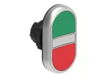 LPCBL7113 Plastikowy przycisk Ø22mm serii Platinum, dwuklawiszowy, samoczynny powrót, 2 kryte i biały podświetlany dyfuzor. Zielony -Czerwony