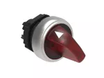 LPCSL1204 Plastikowy przełącznik podświetlany Ø22mm serii Platinum, pokrętło krótkie, 2 pozycje, 0 - 1. Czerwony