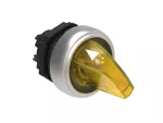 LPCSL1205 Plastikowy przełącznik podświetlany Ø22mm serii Platinum, pokrętło krótkie, 2 pozycje, 0 - 1. Żółty