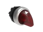 LPCSL1314 Plastikowy przełącznik podświetlany Ø22mm serii Platinum, pokrętło krótkie, 3 pozycje, 1 > 0 < 2. Czerwony