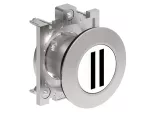 LPFB1128 Metalowy przycisk płaski Ø30mm serii Platinum, kryty, samoczynny powrót, z symbolem, II / Biały