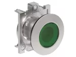 LPFL3 Metalowa płaska głowica lampki Ø30mm serii Platinum, zielona, bez adaptera montażowego