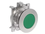LPFQ103 Metalowy przycisk płaski Ø30mm serii Platinum, kryty, dwustanowy. Zielony