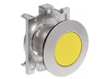 LPFQ105 Metalowy przycisk płaski Ø30mm serii Platinum, kryty, dwustanowy. Żółty