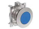 LPFQ106 Metalowy przycisk płaski Ø30mm serii Platinum, kryty, dwustanowy. Niebieski
