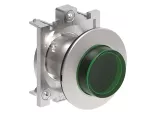 LPFQL203 Metalowy przycisk płaski podświetlany Ø30mm serii Platinum, dwustanowy, wystający. Zielony