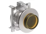 LPFQL205 Metalowy przycisk płaski podświetlany Ø30mm serii Platinum, dwustanowy, wystający. Żółty