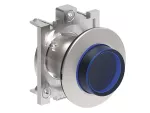 LPFQL206 Metalowy przycisk płaski podświetlany Ø30mm serii Platinum, dwustanowy, wystający. Niebieski