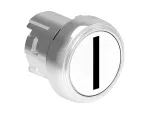 LPSB1118 Metalowy przycisk Ø22mm serii Platinum, kryty, samoczynny powrót, z symbolem, I / Biały