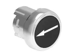 LPSB1142 Metalowy przycisk Ø22mm serii Platinum, kryty, samoczynny powrót, z symbolem, ← / Czarny