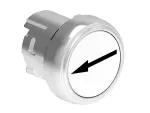LPSB1148 Metalowy przycisk Ø22mm serii Platinum, kryty, samoczynny powrót, z symbolem, ← / Biały