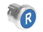 LPSB1176 Metalowy przycisk Ø22mm serii Platinum, kryty, samoczynny powrót, z symbolem, R / Niebieski