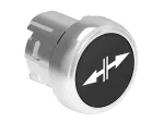LPSB1502 Metalowy przycisk Ø22mm serii Platinum, kryty, samoczynny powrót, z symbolem, ← ║→ / Czarny