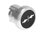 LPSB1512 Metalowy przycisk Ø22mm serii Platinum, kryty, samoczynny powrót, z symbolem, → ║← / Czarny