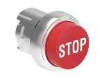 LPSB2134 Metalowy przycisk Ø22mm serii Platinum, wystający, samoczynny powrót, z symbolem, STOP / Czerwony