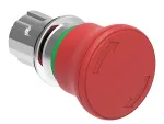 LPSB6644 Metalowy przycisk Ø22mm serii Platinum, grzybkowy, blokowany, odblokowanie przez obrót, Ø40mm. Do zatrzymania awaryjnego. ISO 13850. Czerwony