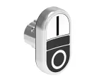 LPSB7124 Metalowy przycisk Ø22mm serii Platinum, podwójny, samoczynny powrót, oba kryte. Biały - Czarny / I - 0