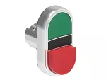 LPSB7213 Metalowy przycisk Ø22mm serii Platinum, podwójny, samoczynny powrót, 1 kryty i 1 wystający. Zielony - Czerwony