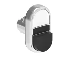 LPSB7214 Metalowy przycisk Ø22mm serii Platinum, podwójny, samoczynny powrót, 1 kryty i 1 wystający. Biały - Czarny