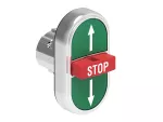 LPSB7355 Metalowy przycisk Ø22mm serii Platinum, potrójny, samoczynny powrót, 2 zewnętrzne kryte i 1 środkowy wystający, ↑ - STOP - ↓