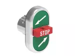 LPSB7375 Metalowy przycisk Ø22mm serii Platinum, potrójny, samoczynny powrót, 2 zewnętrzne kryte i 1 środkowy wystający, ⁄ - STOP - ⁄