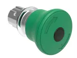 LPSBL6643 Metalowy przycisk podświetlany Ø22mm serii Platinum, grzybkowy, blokowany, odblokowanie przez obrót, Ø40mm. Do normalnego zatrzymania. Zielony