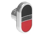 LPSBL7112 Metalowy przycisk Ø22mm serii Platinum, dwuklawiszowy, samoczynny powrót, 2 kryte i biały podświetlany dyfuzor. Czarny - Czerwony