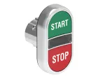 LPSBL7133 Metalowy przycisk Ø22mm serii Platinum, dwuklawiszowy, samoczynny powrót, 2 kryte i biały podświetlany dyfuzor. Zielony - Czerwony / START - STOP