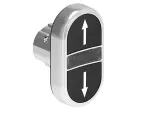 LPSBL7191 Metalowy przycisk Ø22mm serii Platinum, dwuklawiszowy, samoczynny powrót, 2 kryte i biały podświetlany dyfuzor. Czarny - Czarny / ↑ - ↓
