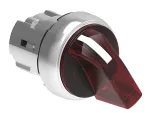 LPSSL1204 Metalowy przełącznik podświetlany Ø22mm serii Platinum, pokrętło krótkie, 2 pozycje, 0 - 1. Czerwony