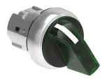 LPSSL1213 Metalowy przełącznik podświetlany Ø22mm serii Platinum, pokrętło krótkie, 2 pozycje, 0 < 1. Zielony