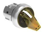 LPSSL1215 Metalowy przełącznik podświetlany Ø22mm serii Platinum, pokrętło krótkie, 2 pozycje, 0 < 1. Żółty
