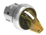 LPSSL1325 Metalowy przełącznik podświetlany Ø22mm serii Platinum, pokrętło krótkie, 3 pozycje, 1 > 0 - 2. Żółty