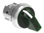 LPSSL1333 Metalowy przełącznik podświetlany Ø22mm serii Platinum, pokrętło krótkie, 3 pozycje, 1 - 0 < 2. Zielony
