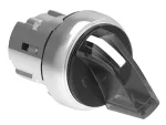 LPSSL1338 Metalowy przełącznik podświetlany Ø22mm serii Platinum, pokrętło krótkie, 3 pozycje, 1 - 0 < 2. Biały