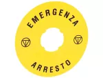 LPXAU112 Plastikowy dysk do przycisków grzybkowych, zewnętrzne fi 90mm, EMERGENZA/ARRESTO