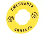 LPXAU114 Plastikowy dysk do przycisków grzybkowych, zewnętrzne fi 60mm, EMERGENZA/ARRESTO