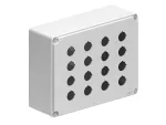 LPZM16CA8 Obudowa metalowa bez wyposażenia, pokrywa szara, 16 otworów, 4 rzędy, wymiary 190x250x90mm