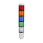 8LT4K08BG Kolumna sygnalizacyjna, fi45mm, kolor: biały, zielony, niebieski, pomarańczowy i czerwony, zasilanie 24VDC, wbudowany obwód LED