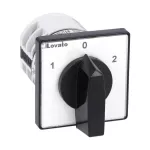 7GN1252U Łącznik krzywkowy serii 7GN, przełącznik sieci, 2 pola, 16A, do montażu tablicowego, z czarnym pokrętłem i tabliczką 48x48mm