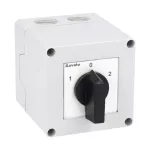 7GN2553P Łącznik krzywkowy serii 7GN, przełącznik sieci, 3 pola, 25A, w obudowie 75x75mm i czarnym pokrętłem