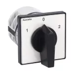 7GN4052U Łącznik krzywkowy serii 7GN, przełącznik sieci, 2 pola, 40A, do montażu tablicowego, z czarnym pokrętłem i tabliczką 65x65mm