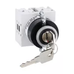 GX1690U12 Łącznik krzywkowy serii GX, rozłącznik, 1 pole, 16A, do montażu tablicowego w otworze 22mm, sterowanie kluczem, bez tabliczki