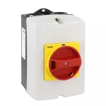 GAZ025DT2 Rozłącznik izolacyjny, 16A przy 1000VDC, w obudowie, żółto/czerwone pokrętło