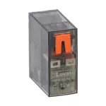 HR502CA012 Przekaźnik miniaturowy ze wskaźnikiem LED i przyciskiem mechanicznym, sterowanie 12VAC, 2C/O, 8A, do gniazd HR5XS2..