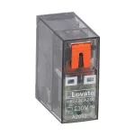 HR502CA230 Przekaźnik miniaturowy ze wskaźnikiem LED i przyciskiem mechanicznym, sterowanie 230VAC, 2C/O, 8A, do gniazd HR5XS2..
