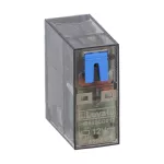 HR502CD012 Przekaźnik miniaturowy ze wskaźnikiem LED i przyciskiem mechanicznym, sterowanie 12VDC, 2C/O, 8A, do gniazd HR5XS2..