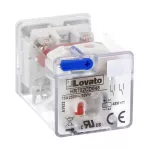 HR702CD048 Przekaźnik przemysłowy ze wskaźnikiem LED i przyciskiem mechanicznym, sterowanie 48VDC, 2C/O, 10A, do gniazd 8 pinowych HR7XS1