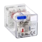 HR703CD110 Przekaźnik przemysłowy ze wskaźnikiem LED i przyciskiem mechanicznym, sterowanie 110VDC, 3C/O, 10A, do gniazd 11 pinowych HR7XS2