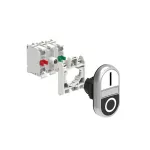 LPCBL7124K11PM ZESTAW: Przycisk podwójny, samoczynny powrót, biały wskaźnik, 2 kryte, biały-czarny,/I 0. Adapter montażowy. Zestyki 1NO+1NC, zaciski śrubowe. Lampka LED, światło ciągłe, zasilanie 185...265VAC.